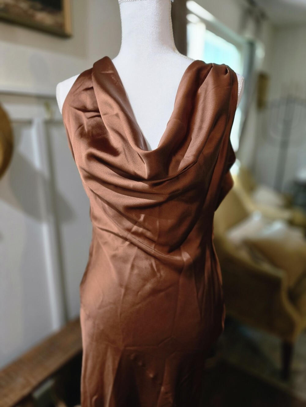 Zara Chocolate Brown Backless Dress